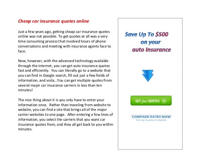 Compare Car Insurance Quotes